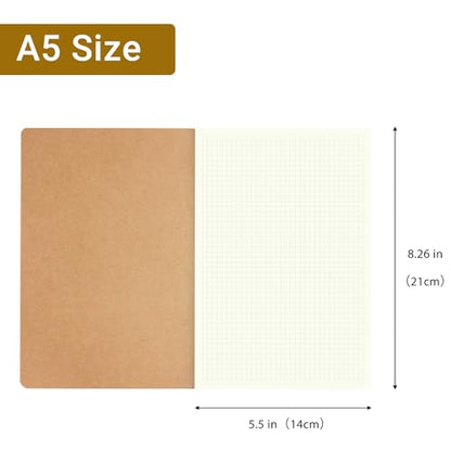 zmybcpack 12 Pack Graph Paper Notebook Journal Notebook Square Grid Paper Notebook for Travelers, Students, Office - Subject Notebooks - A5 Size, 8.26”x5.5”, 64 Square Grid Pages/32 Sheets - size: 8.2 x 5.5"(12pack graph)