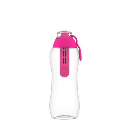 Dafi Sport Water Bottle with Filter Pink 0.3L – BPA-Free Reusable Bottle with Activated Carbon Filter – Removes Chlorine Taste & Odor – Perfect for Active Lifestyle Travel Gym Work – Made in Europe - color: Pink, size: 10.1 Ounces
