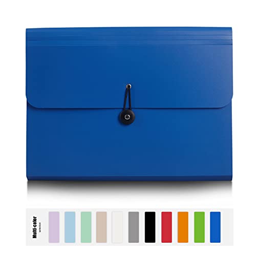 Nicfaec Expanding File Folder, 13 Pockets, Blue, Durable, Great Capacity,for Work, School, Home, Office - color: 1pcs-blue