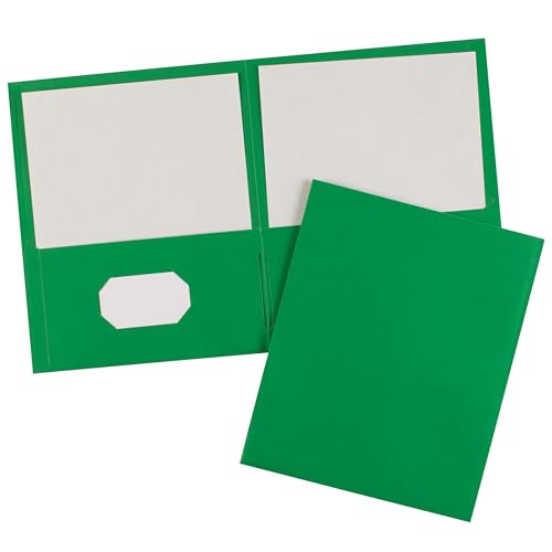 Avery Two Pocket Folders, Holds up to 40 Sheets, Business Card Slot, Case Pack of 125 Green Folders (47987) - style: 125 folders