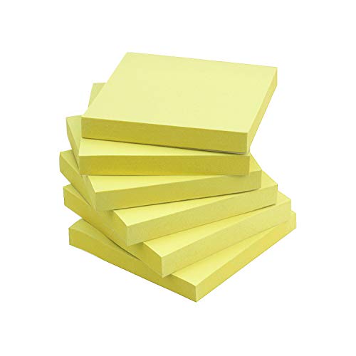 Early Buy Sticky Notes 3x3 Self-Stick Notes Yellow Color 6 Pads, 100 Sheets/Pad (Yellow) - color: Yellow