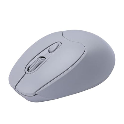 K06A Wireless Mouse,Bluetooth 5.1/5.0 + USB with USB Mini Receiver,Rechargeable Silent,Wireless BluetoothMouse 1000-1200-1600 DPI,5-Programmable Buttons,Compatible with PC,Mac, Laptop,Chromebook-Grey