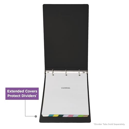 Carstens 2-Inch Heavy Duty 3-Ring Binder - Top Opening, Black, Durable Plastic, No-Gap Rings, Waterproof Cover, No Pockets, Holds 300 US Letter Sheets, BPA-Free, Made in USA (5879-3R), Case of 16 - color: Black, size: Case of 16