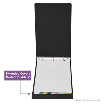 Carstens 2-Inch Heavy Duty 3-Ring Binder - Top Opening, Black, Durable Plastic, No-Gap Rings, Waterproof Cover, No Pockets, Holds 300 US Letter Sheets, BPA-Free, Made in USA (5879-3R), Case of 16 - color: Black, size: Case of 16