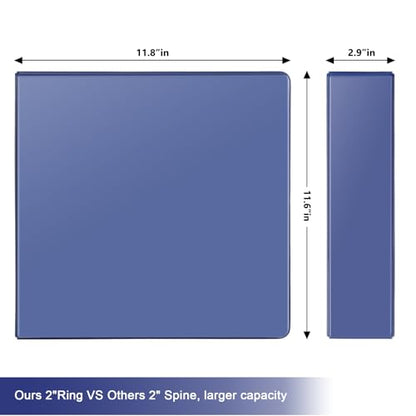 COMIX Sturdy 3 Ring Binder 2 inch with Clear View Cover, 2" Slant-D Ring View Binder Holds 500 Sheets of US Letter Size Paper, 6 Pack (Blue) - color: Blue, size: 2 inch