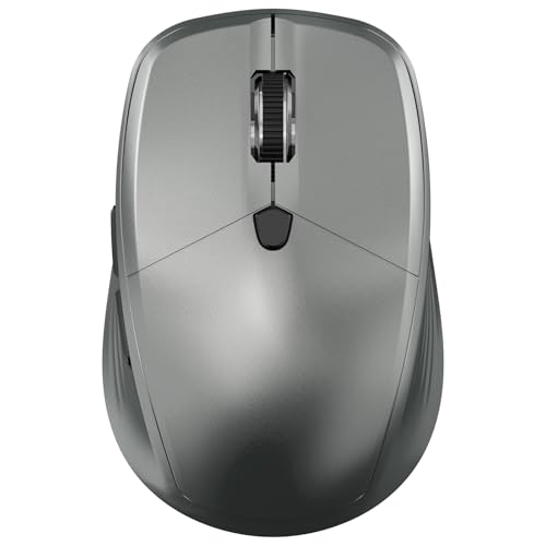 Small Wireless Ergonomic Computer Mouse for Laptop PC Desktop Chromebook | Silent Cordless Mice with Side Buttons, USB Receiver, 1000/1600/2400 DPI, Quiet Click, for Small to Medium-Sized Hands - Grey