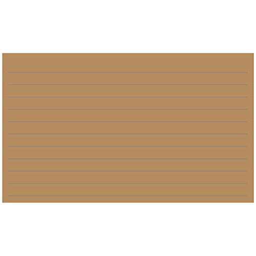 Colonial Cards: 150 Color Cardstock 3" x 5" Index Cards, Kraft, Lined Landscape Format - color: kraft