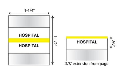 Tabbies 54544 Hospital Medical Chart Index Tabs, 100 Pack, Yellow 1.25 x 0.5 in Self-Adhesive Patient File Divider Tabs for Records & Folders - style: Hospital