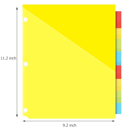 INFUN Plastic 8-Tab Dividers with Two Pockets - 3 Sets, 24 PCS Multicolor Binder Dividers with Pockets,8 -Tab Dividers for 3 Ring Binder