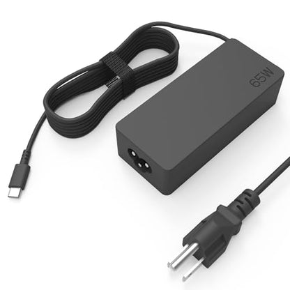 65W USB C Laptop Charger Compatible with Lenovo ThinkPad T14 T14s T15 T16 E14 E15 E16 Gen 5 4 3 2 1 X1 Carbon, Yoga 7i, Chromebook Computer Power Cord AC Adapter