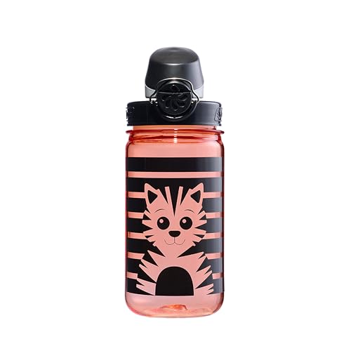 Nalgene Kids' 12 oz On The Fly Lock-Top Water Bottle, Orange Tiger - color: Orange Tiger, size: 12 Ounces