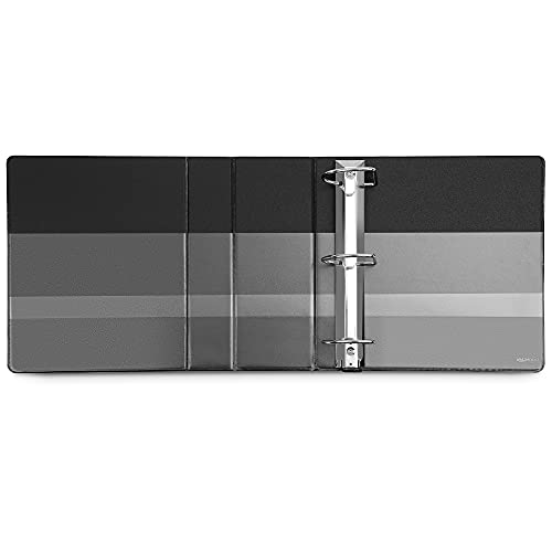Amazon Basics 5 inch Heavy Duty D-Ring 3 Ring Binder, Customizable View Cover, Extra Durable, Black, 2-Pack - size: 2-Pack, style: 5-inch