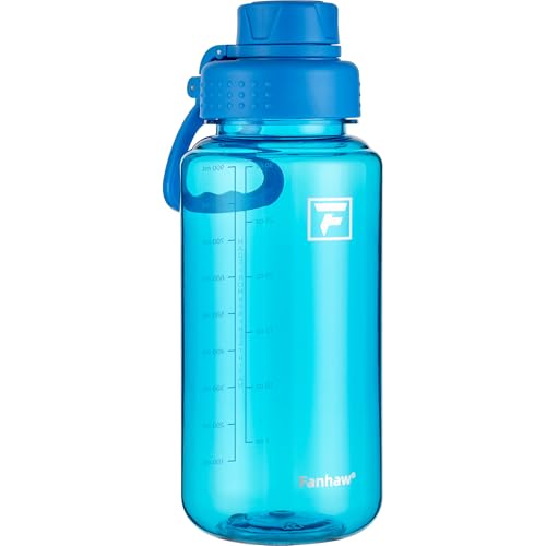 Fanhaw 32 oz Clear BPA-Free Tritan Water Bottle with Fast-Flow Spout Lid, BPA-Free & Leak-Proof Wide-Mouth Reusable Bottle for Gym, School & Office, Back to School Essentials (Classic Blue) - color: Classic Blue, style: 32 Ounces