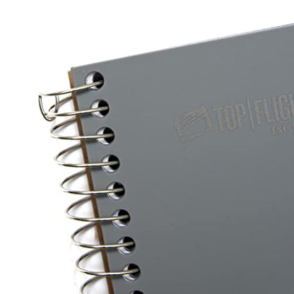 Top Flight Wired 5-Subject Wirebound Notebook with 8 Pockets, 160 Sheets, College Rule, 11 x 8.875 Inches, 1 Notebook, Cover May Vary (33182)