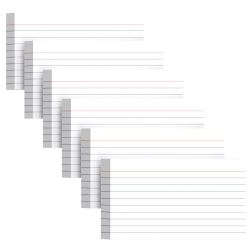 300 Count White Index Cards 3x5 Inch - 180gsm Heavyweight Flash Card (50 Sheets Each), Durable & Portable Note Taking for Students, Teachers, Study Flashcards for Office School Supplies - color: 300 Count