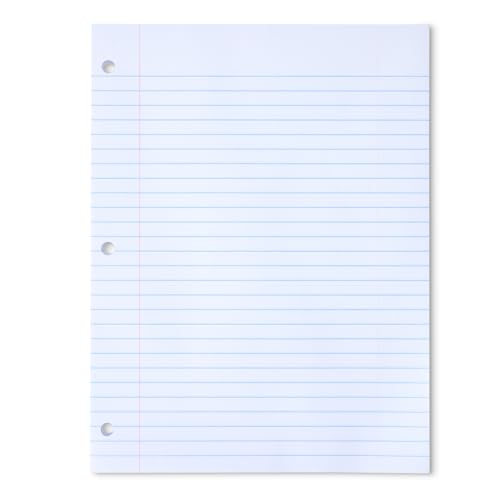 Amazon Basics Wide Ruled Loose Leaf Paper, 10.5" x 8", 150 Sheets, No Binding, White, 1-Pack - size: Wide Ruled, 1-pack