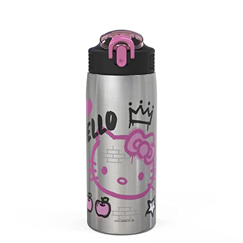 Zak Designs Sanrio Water Bottle for Travel and At Home, 19 oz Vacuum Insulated Stainless Steel with Locking Spout Cover, Built-In Carrying Loop, Leak-Proof Design (Hello Kitty) - color: Hello Kitty