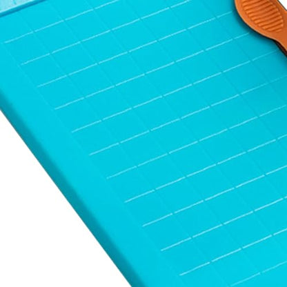 Portable Paper Cutter, Small Paper Trimmer Multipurpose Efficient Clear Scale High Accuracy A4 Paper Trimmer for Scrapbooking Craft Paper Photos DIY Projects School Office Use (Light Blue)