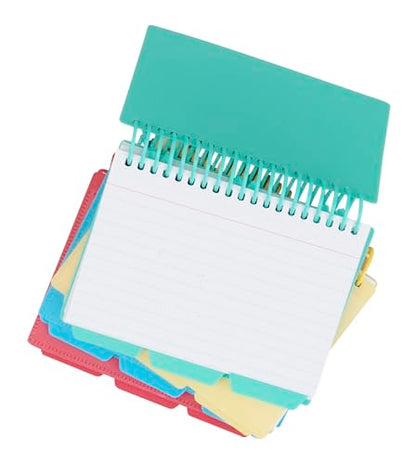 C-Line Spiral Bound Index Card Notebook with Tabs, Includes 60 Ruled 3 x 5 Inch Index Cards, 1 Notebook, Color May Vary (48750) - style: 1 Notebook