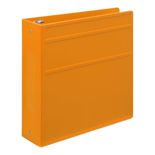 Carstens 3-Inch Heavy Duty 3-Ring Binder - Side Opening, Mango, Durable Plastic, Precision No-Gap Rings, Waterproof Cover, No Pockets, Holds 400 US Letter Sheets, BPA-Free, Made in USA (1736-00-3R) - color: Orange, size: Individual