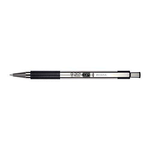 Zebra Pen STEEL G-301 Retractable Gel Pen, Black Ink, 0.7mm, 4-Pack - color: Black C