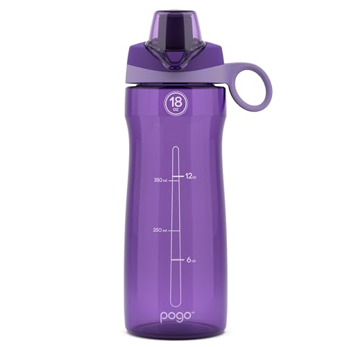 Pogo BPA-Free Plastic Water Bottle with Chug Lid, 18 Oz, Purple - color: Purple, size: 18 Ounces