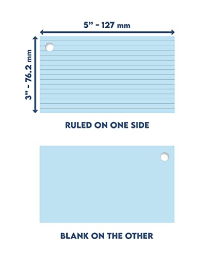 Made in USA – Debra Dale Designs Ruled Note Cards with Rings – 300-Pack 3"x5" – 6 Pastel Colors – Secure Storage Box Included