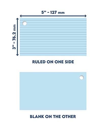 Made in USA – Debra Dale Designs Ruled Note Cards with Rings – 300-Pack 3"x5" – 6 Pastel Colors – Secure Storage Box Included