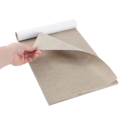 Senso Clear Primed Linen Canvas Pads - 9x12 (10 Total Sheets) - Clear Primed Heavyweight Linen Sheets Travel-Friendly Canvas Paper for Acrylic Oil Painting Mixed Media Sketching Drawing - size: 9"x12"