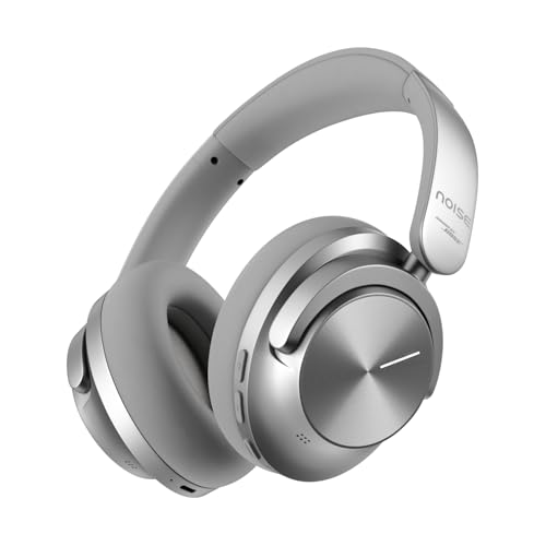 Noise Master Buds Max, Sound by Bose Wireless Over-Ear Headphones with Segment Leading Adaptive ANC, Dynamic EQ, LHDC 5.0, Immersive Spatial Audio,Upto 60H Playtime, App Support (Silver) - color: Silver