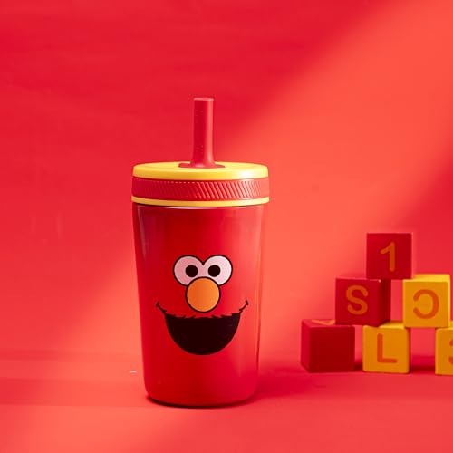 Zak Designs Sesame Street Kelso Toddler Cups For Travel or At Home, 12oz Vacuum Insulated Stainless Steel Sippy Cup With Leak-Proof Design is Perfect For Kids (Elmo) - color: Sesame Street (Elmo)
