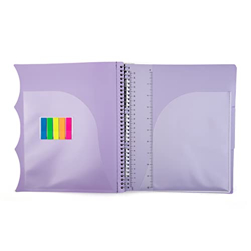 Mintra Office Durable PREMIUM Spiral Notebook (Lavender, 3 Subject (8.5in x 11in)) - color: Lavender, size: 3 Subject (8.5in x 11in)