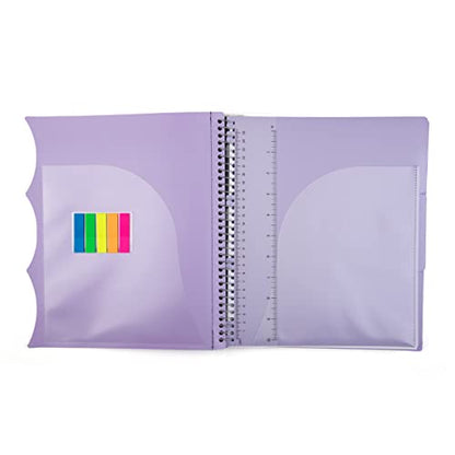 Mintra Office Durable PREMIUM Spiral Notebook (Lavender, 3 Subject (8.5in x 11in)) - color: Lavender, size: 3 Subject (8.5in x 11in)