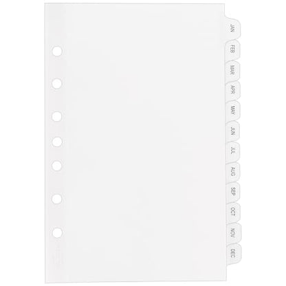 Avery Jan-Dec Mini Dividers for 3 Ring Binders, 12 Tabs per Set, 8.5" x 5.5", Pre-Printed Tabs, 1 Binder Divider Set, Great for Organizing Notes, Projects, Schedules, and More (11315)
