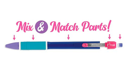 Zebra Pen Z-Grip Mechanical Pencil, 0.7mm #2, White Opaque Barrels, 12-Pack | Latex-Free Grip, Smooth Writing, Comes Pre-Loaded with Lead and Eraser, Refillable, Ideal for School Supplies (50400) - color: White