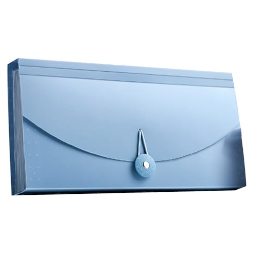 Portable Expanding File Folder, Accordian File Organizer Desktop Folders Letter A4 Paper Document Storage with 13 Pockets for Home Office (Blue) - color: Blue