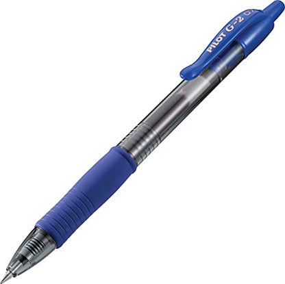 Pilot G2 Premium Gel Roller Pens, Fine Point 0.7 mm, Blue Ink Pens Fine Point, Pack of 4 - Ideal for School, Journaling, and Office Writing - color: Blue