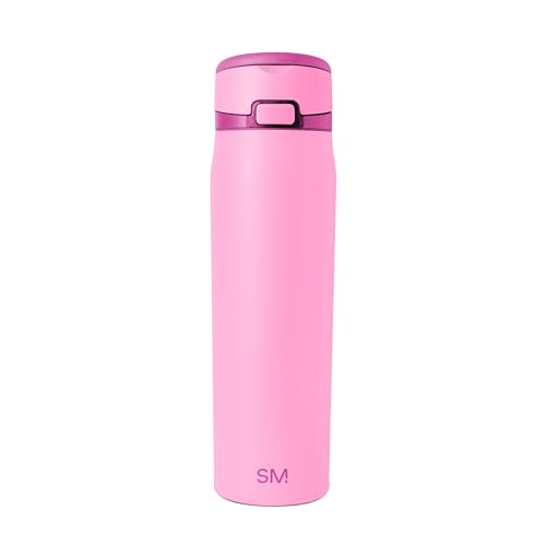 Simple Modern Mesa Loop Water Bottle with Covered Straw and Handle | 24oz Cup Holder Friendly Insulated Stainless Steel Bottles for Travel, Sports and School | Dragon Fruit Mix - color: -Dragon Fruit Mix, size: 24 Ounces