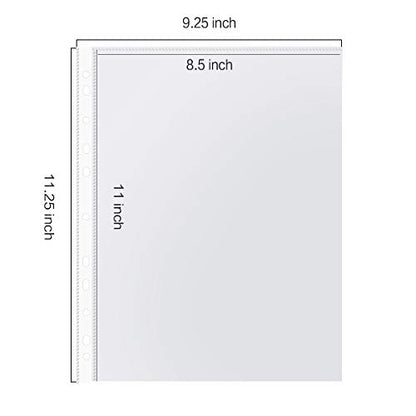Sheet Protectors, PANDRI 300 Pack Clear Heavy Duty Plastic Page Protectors Sheet Reinforced 11-Hole Fit for 3 Ring Binder Fits Standard 8.5 x 11 Paper, 9.25 x 11.25 Top Loaded, Excluding Acid - size: 300 PACK