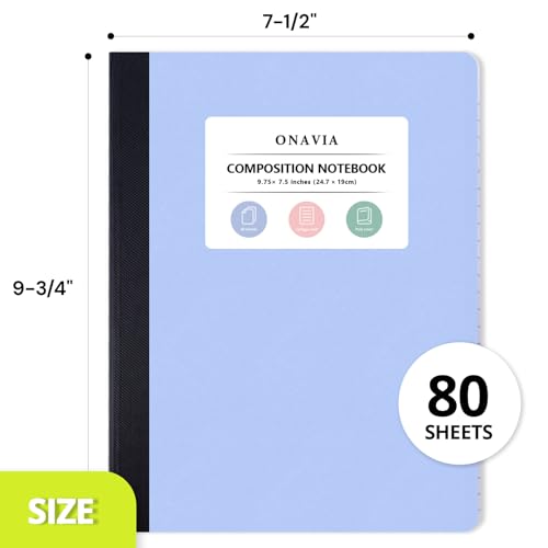 ONAVIA Pink Plastic Composition Notebook College Ruled 4 Pack, 160 Pages | 80 ct, 9.75 x 7.5 in, Poly Comp Books, Waterproof, Durable, Sewn Binding, School Notebooks, Students, Note Taking - color: Pink, style: 4 Pack