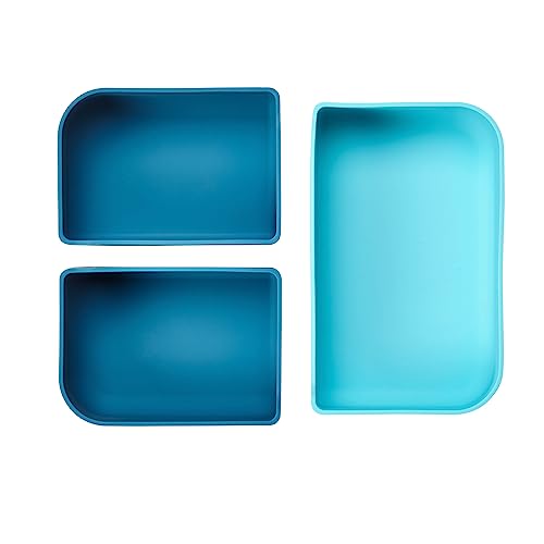 LunchBots Build -a- Bento Lunch Box, Silicone Bento Box for Kids, Multi-Compartment Lunch Container, Oven & Dishwasher Safe, BPA Free, 32 oz - Tie Dye Dark Blue - color: Tie Dye Dark Blue