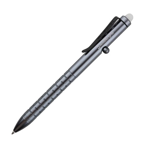 SMOOTHERPRO Aluminum Erasable Bolt Action Pen,Gray | Erasable Refillable Pen for Notes, Journaling, Office Writing, Signatures, and Daily Pocket Carry. - color: Gray 2.0