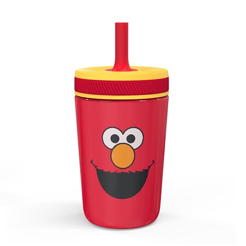 Zak Designs Sesame Street Kelso Toddler Cups For Travel or At Home, 12oz Vacuum Insulated Stainless Steel Sippy Cup With Leak-Proof Design is Perfect For Kids (Elmo) - color: Sesame Street (Elmo)