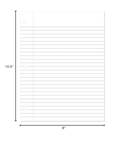 Mead Loose Leaf Paper, Wide Ruled Filler Notebook Paper, 8" x 10-1/2", 200 Sheets, Fits 3-Ring Binder (15200) - size: Pack of 1, style: 200 Sheets
