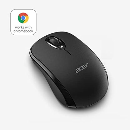 acer Bluetooth Optical Black Mouse | 1000DPI | Windows PC and Certified Works with Chromebook | Fully Covered in a Silver Ion Protected Body - color: Black Bluetooth