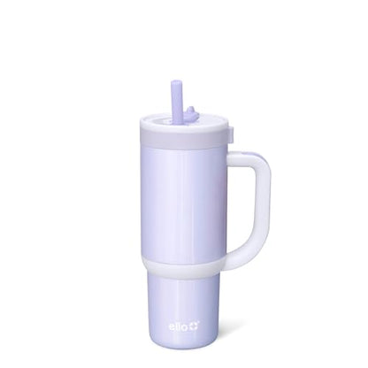 Ello Oasis 18oz Insulated Stainless Steel Kids Tumbler with Straw, Purple Holographic - color: Shiny: Purple, size: 18 Ounces