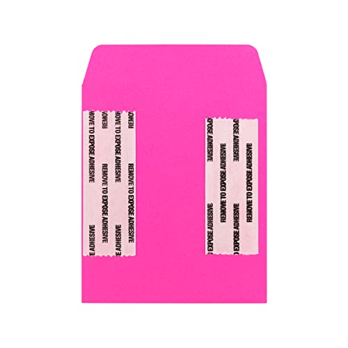 Hygloss 30 Pcs Library Card Pockets 3.5x5 Inch - Self-Adhesive Pocket Envelopes - Fuchsia Classroom Envelope Pockets - Ideal for Organizing - Colorful Small Library Book Pocket - color: Fuchsia, style: 30 Pockets