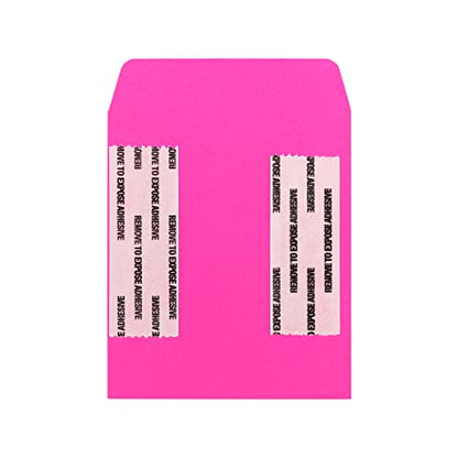 Hygloss 30 Pcs Library Card Pockets 3.5x5 Inch - Self-Adhesive Pocket Envelopes - Fuchsia Classroom Envelope Pockets - Ideal for Organizing - Colorful Small Library Book Pocket - color: Fuchsia, style: 30 Pockets