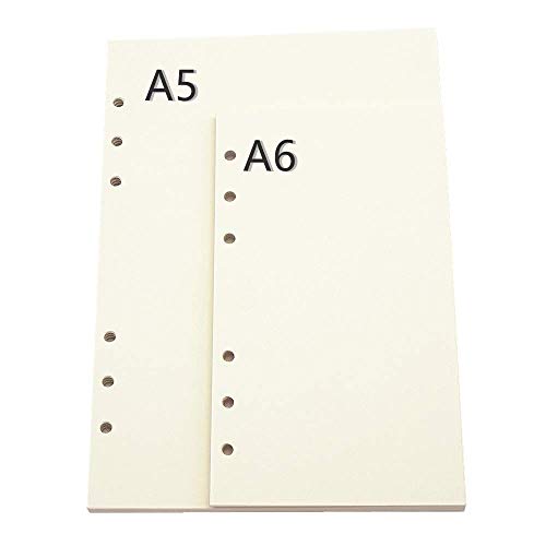 Harphia A5 Planner Paper Refills, 100gsm Thicker Blank Paper for Filofax, 6 Ring Binder - color: Blank Paper, size: A5
