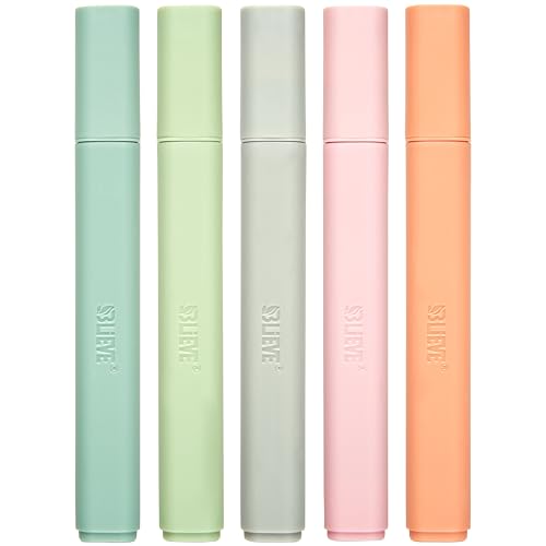 BLIEVE Bible Highlighters No Bleed Through, Chisel Tip, 5 Pack - color: PASTEL